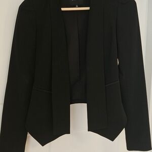 Babaton Black Draped Blazer Size 0 Structured Open Front Minimal Chic Aritzia